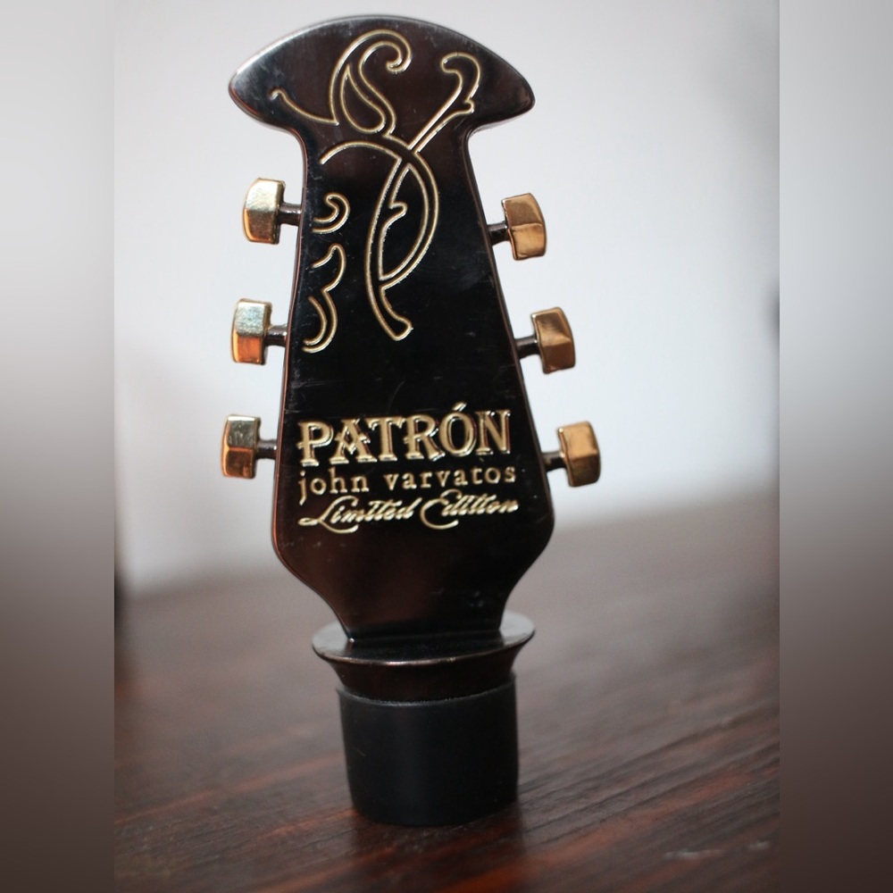 limited-edition Patrón bottle stopper designed by fashion icon John Varvatos.